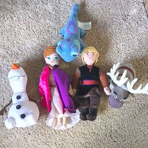 Five Disney Frozen Plush Characters